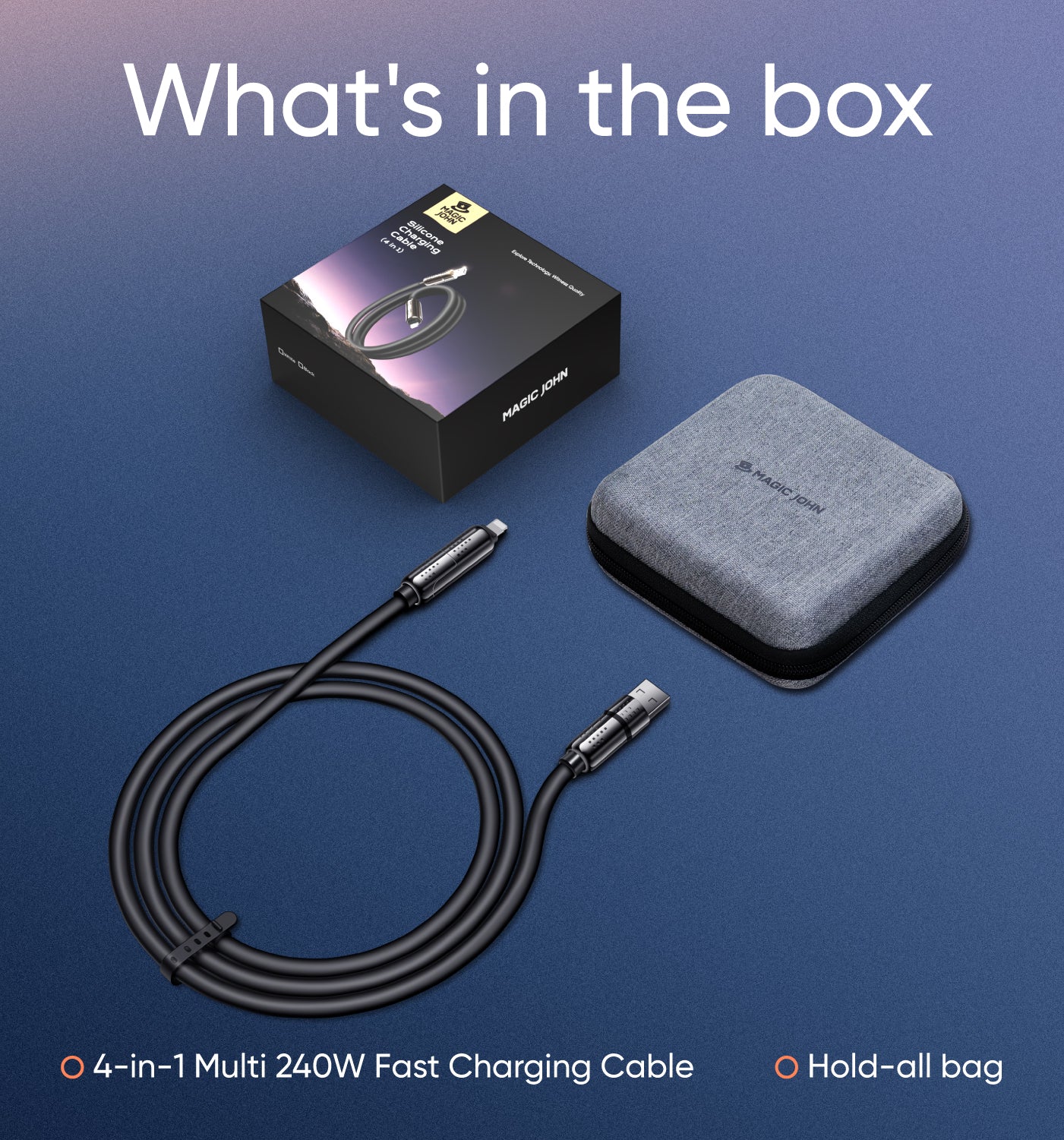 240W 4-in-1 USB Fast Charging Cable - Image 8