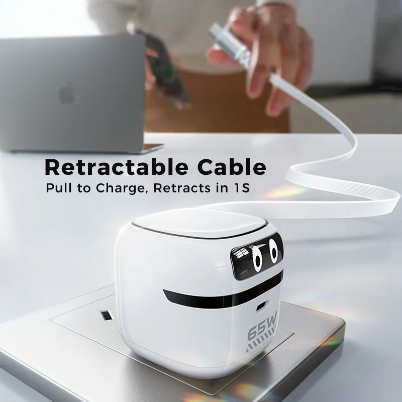 65W Robot Retractable GaN Charger - Image 7