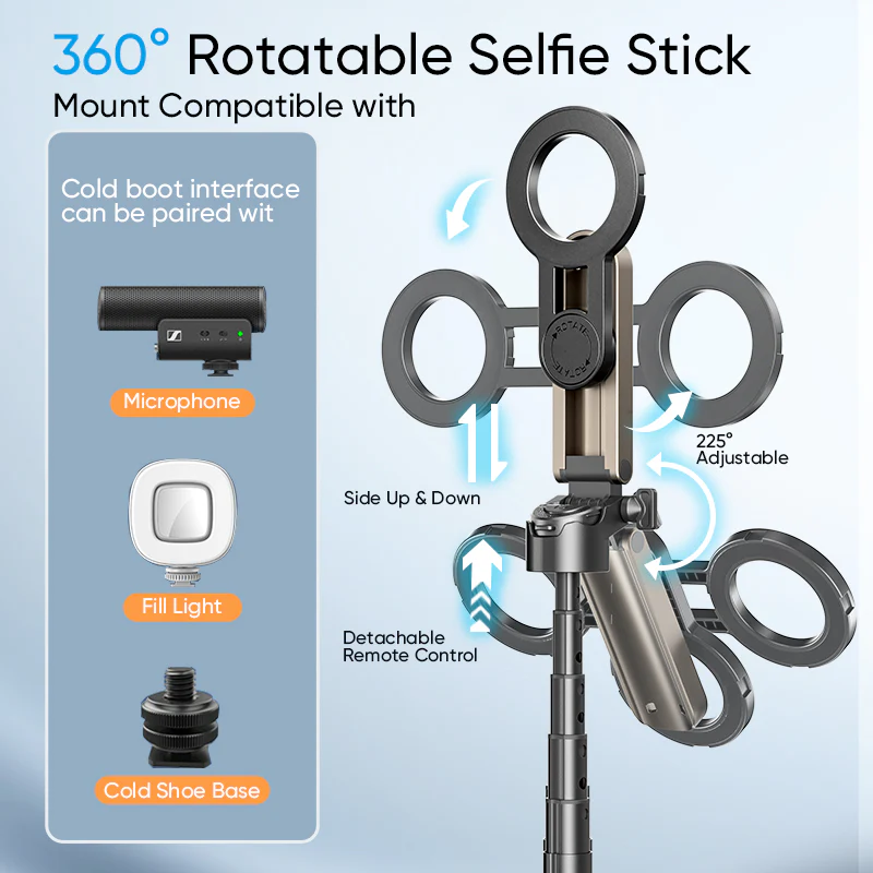 3-in-1 Magnetic Selfie Stick Tripod - Image 9